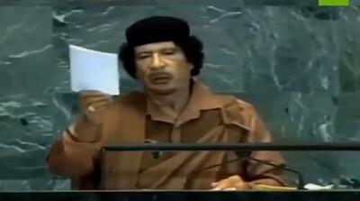 لحظه‌ای که قذافی منتشر سازمان ملل را پاره کرد