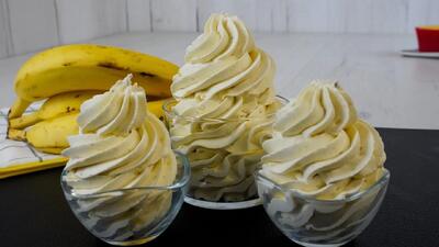 طرز تهیه کرم موز بدون شکر افزوده، فوق العاده سفت برای پر کردن و تزئین کیک !