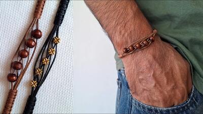ایده خلاقانه برای دستبند چرمی مردانه و زنانه، آموزش آسان در کمتر از ۲۰ دقیقه
