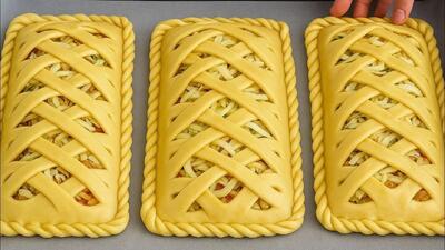 دستور پخت شیرینی خوشمزه با مرغ و پنیر سریع و آسون
