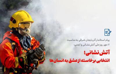 پیام استاندار آذربایجان شرقی به مناسبت 7 مهر، روز ملی آتش‌نشانی و ایمنی