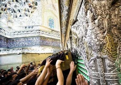 پیکر همسر آیت الله سیستانی در کربلای معلی تشییع شد + تصاویر
