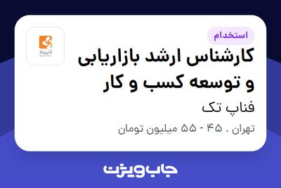 استخدام کارشناس ارشد بازاریابی و توسعه کسب و کار در فناپ تک