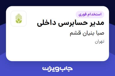استخدام مدیر حسابرسی داخلی در صبا بنیان قشم