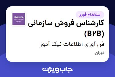 استخدام کارشناس فروش سازمانی (B2B) در فن آوری اطلاعات نیک آموز