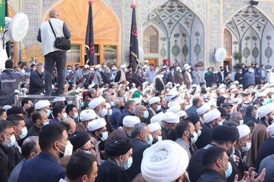 ببینید | مراسم تشییع همسر حضرت آیت الله سیستانی مرجع تقلید شیعیان در شهر نجف اشرف