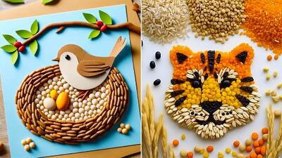 چگونه با حبوبات هنر بسازیم؟ 15 ایده کودکانه جذاب