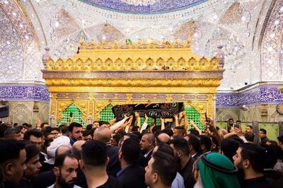 ویدئو | تشییع پیکر همسر آیت‌الله سیستانی در کربلا