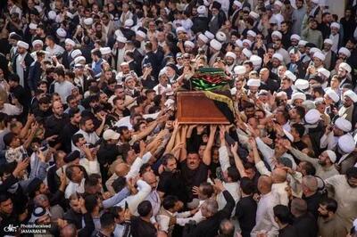 پیکر همسر آیت‌الله العظمی سیستانی تشییع شد + ویدئو