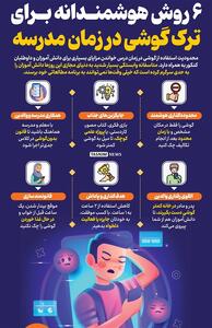 اینفوگرافیک/ 6 روش هوشمندانه برای ترک گوشی در زمان مدرسه- گرافیک و کاریکاتور اینفوگرافیک تسنیم | Tasnim