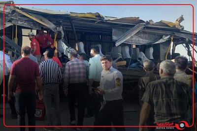 اولین تصاویر دانشجویان مصدوم تصادف اتوبوس محور سمنان-سرخه