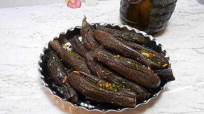 ترشی بادمجان فوری : طرز تهیه ترشی بادمجان شکم پر فوری و خوشمزه