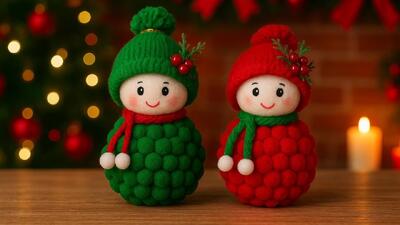 آموزش ساخت عروسک های کریسمس زیبا و خلاقانه!