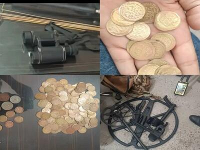 کشف گنج‌یاب و ٢۵٦ سکه قدیمی در فسا/ یک نفر دستگیر شد