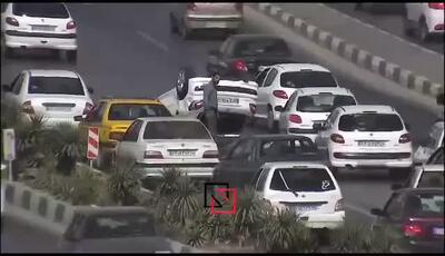 واژگونی پژو روی پل آزادی مشهد