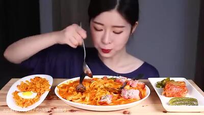 چالش غذا اسمر..پاستا خامه ای میگو کبابی قسمت۳۷
