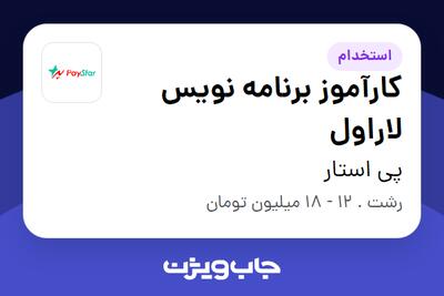 استخدام کارآموز برنامه نویس لاراول در پی استار