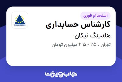 استخدام کارشناس حسابداری در هلدینگ نیکان
