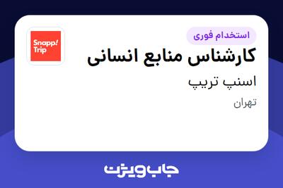 استخدام کارشناس منابع انسانی در اسنپ تریپ
