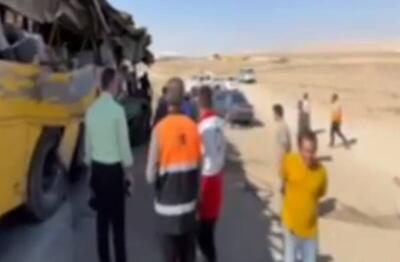 اولین تصاویر دانشجویان مصدوم تصادف اتوبوس سمنان