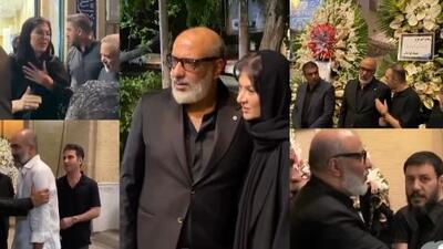 فیلم / نگاهی به تاج گلهای اعیانی و گرانقیمت مراسم ختم مادر ریما رامین‌فر؛ خودنمایی تاج گل مجید صالحی و امیرنوری با گلهایی پر از گلایل و آنتوریوم