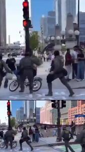 فرار پیک غذا از دست پلیس مهاجرت آمریکا + فیلم