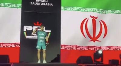 سلام نظامی قهرمان ایرانی به پرچم در عربستان | جهان نیوز