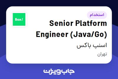  استخدام Senior Platform Engineer (Java/Go) در اسنپ باکس