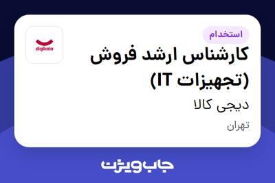 استخدام کارشناس ارشد فروش (تجهیزات IT) در دیجی کالا