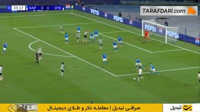حرکت انفرادی دیدنی و پاس گل کوین دی بروین؛ گل راسموس هویلون به اسپورتینگ لیسبون (ناپولی 1-0 اسپورتینگ لیسبون) - پارس فوتبال
