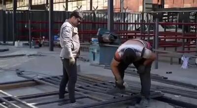 روند بازسازی  ورزشگاه یادگار امام که در بازی تراکتور مقابل الوحده + ویدئو