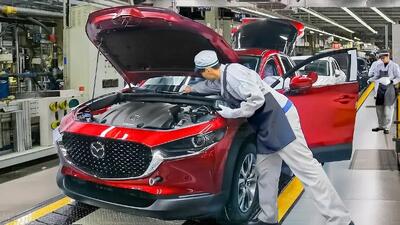 نگاهی به خط تولید خودروهای مزدا MX-5 و شاسی‌بلند CX (فیلم)