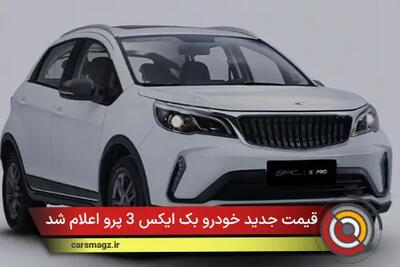  قیمت جدید خودرو بک X3 پرو اعلام شد + مهر 1404