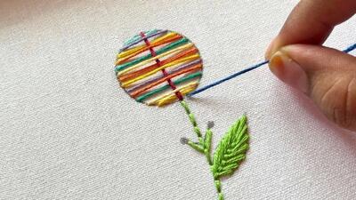 طرح های گلدوزی دستی برای مبتدیان | آموزش کامل دوخت گل طرح جدید با گلدوزی