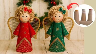 آموزش ساخت فرشته کریسمس با مخروط نخی!