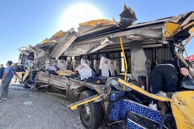 تصاویر؛ حادثه مرگبار تصادف اتوبوس دانشجویان سمنانی
