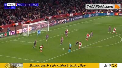 گل بوکایو ساکا به المپیاکوس (آرسنال 2-0 المپیاکوس) - پارس فوتبال