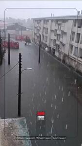 بارش باران شدید در انزلی