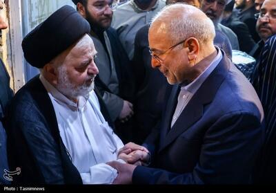 حضور رئیس مجلس در مراسم ترحیم همسر آیت‌الله سیستانی- عکس صفحه استان تسنیم | Tasnim