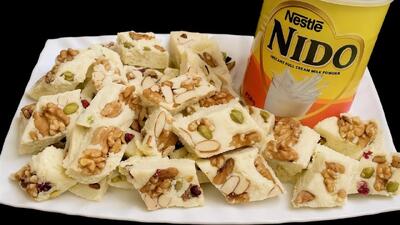 طرز تهیه شیرینی سنتی شیر خشک با مغزها !(شیرپیرا)