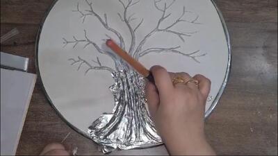 هنر کشیدن درخت نقره ای متالیک برای افرا د تازه کار