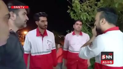 لحظه برقراری ارتباط با حادثه دیدگان سقوط بالگرد هلال احمر در اشترانکوه لرستان