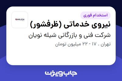  استخدام نیروی خدماتی (ظرفشور) - خانم در شرکت فنی و بازرگانی شیله نویان