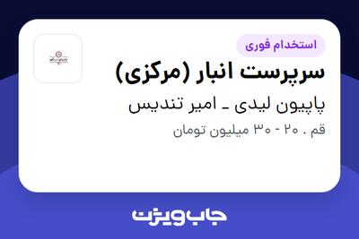 استخدام سرپرست انبار (مرکزی) در پاپیون لیدی _ امیر تندیس