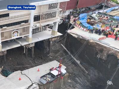 نشست هولناک زمین، کنار یک بیمارستان در تایلند