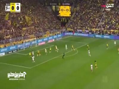 گل اول لایپزیش به دورتموند توسط بومگارتنر