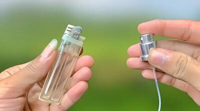 این گونه به راحتی گاز فندک را با بطری خالی عطر شارژ کنید