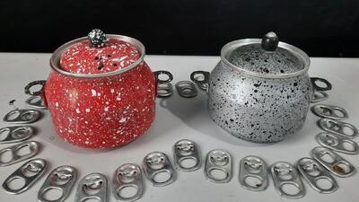 ساخت قابلمه های تزئینی مینیاتوری با قوطی دورانداختنی