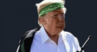 ترامپ با سربند سبز حماس! +عکس | جهان نیوز