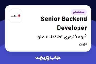  استخدام Senior Backend Developer در گروه فناوری  اطلاعات هلو